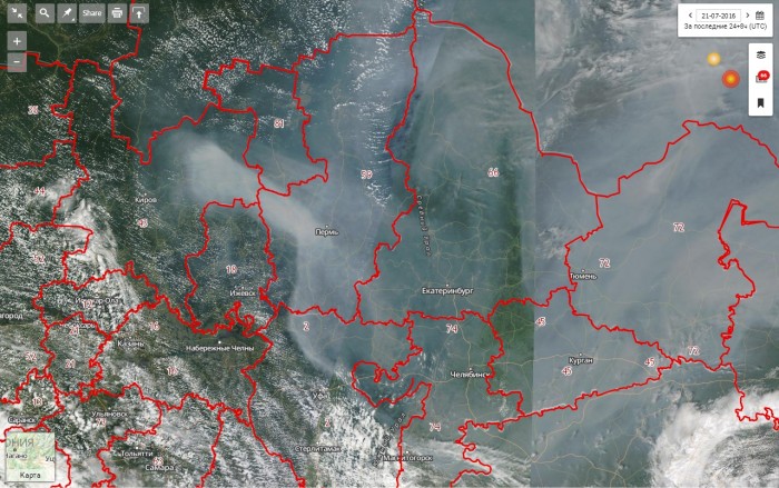 Пожары в кировской области карта