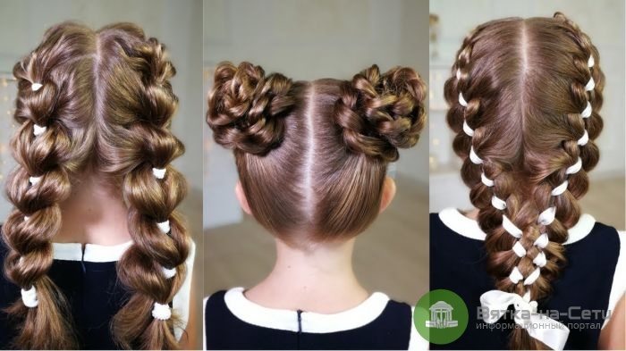 Интересные идеи кос для девочек на волосы средней длины